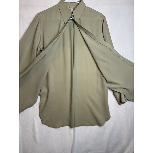 Ann Taylor 100% Silk Button Up Collared Cuff‎ Links Size 4 - Picture 9 of 13